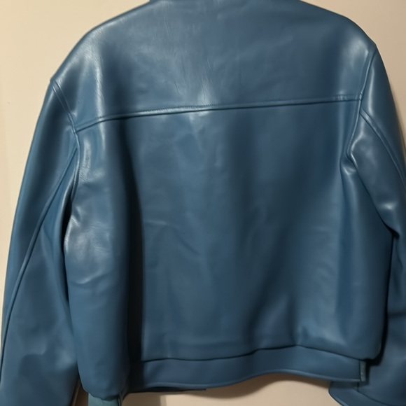 Vintage American Blue and Red Jacket 70s Vegan Leather - Picture 5 of 6